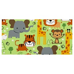 Seamless Pattern Vector With Animals Wildlife Cartoon Banner And Sign 4  X 2  by Simbadda