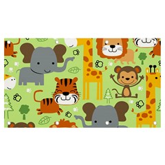 Seamless Pattern Vector With Animals Wildlife Cartoon Banner And Sign 7  X 4  by Simbadda