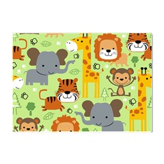 Seamless Pattern Vector With Animals Wildlife Cartoon Crystal Sticker (a4) by Simbadda