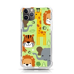 Seamless Pattern Vector With Animals Wildlife Cartoon Iphone 11 Pro 5 8 Inch Tpu Uv Print Case by Simbadda