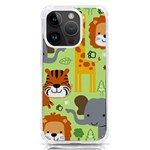 Seamless Pattern Vector With animals Wildlife Cartoon iPhone 14 Pro TPU UV Print Case Front