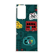 Seamless Pattern Hand Drawn With Vehicles Buildings Road Samsung Galaxy Note 20 Ultra Tpu Uv Case