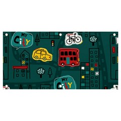 Seamless Pattern Hand Drawn With Vehicles Buildings Road Banner And Sign 4  X 2  by Simbadda