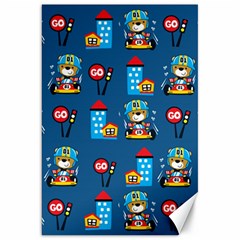 Racing-car-printing-set-cartoon-vector-pattern Canvas 20  X 30  by Simbadda