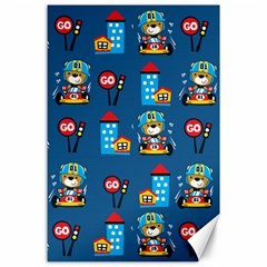 Racing-car-printing-set-cartoon-vector-pattern Canvas 24  X 36 