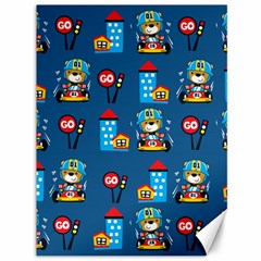 Racing-car-printing-set-cartoon-vector-pattern Canvas 36  X 48 