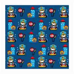 Racing-car-printing-set-cartoon-vector-pattern Medium Glasses Cloth by Simbadda