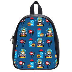 Racing-car-printing-set-cartoon-vector-pattern School Bag (small) by Simbadda