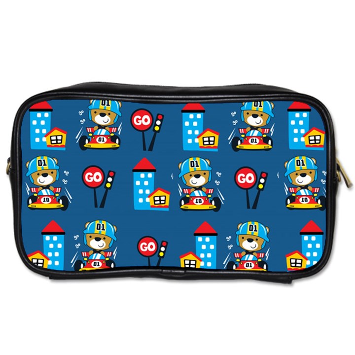 Racing-car-printing-set-cartoon-vector-pattern Toiletries Bag (One Side)