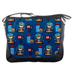 Racing-car-printing-set-cartoon-vector-pattern Messenger Bag Front