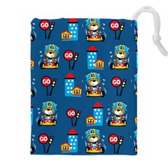 Racing-car-printing-set-cartoon-vector-pattern Drawstring Pouch (4xl) by Simbadda