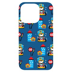 Racing-car-printing-set-cartoon-vector-pattern Iphone 14 Pro Black Uv Print Case by Simbadda