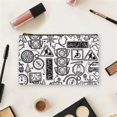 Navigation-seamless-pattern Cosmetic Bag (medium) by Simbadda