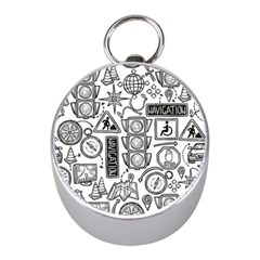 Navigation-seamless-pattern Mini Silver Compasses by Simbadda