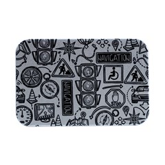 Navigation-seamless-pattern Open Lid Metal Box (silver)   by Simbadda