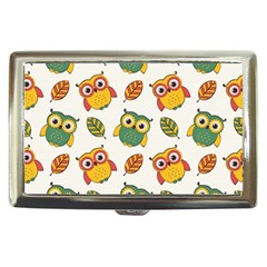 Background-with-owls-leaves-pattern Cigarette Money Case