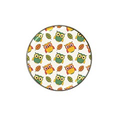 Background-with-owls-leaves-pattern Hat Clip Ball Marker