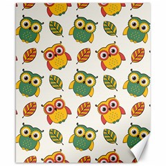 Background-with-owls-leaves-pattern Canvas 8  x 10 