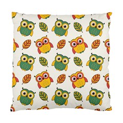 Background-with-owls-leaves-pattern Standard Cushion Case (One Side)