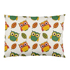 Background-with-owls-leaves-pattern Pillow Case