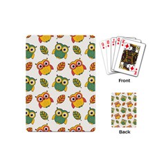 Background-with-owls-leaves-pattern Playing Cards Single Design (Mini)