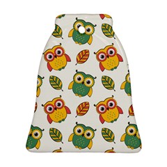 Background-with-owls-leaves-pattern Ornament (Bell)