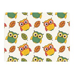 Background-with-owls-leaves-pattern Two Sides Premium Plush Fleece Blanket (Mini)