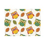 Background-with-owls-leaves-pattern Premium Plush Fleece Blanket (Mini) 35 x27  Blanket Front