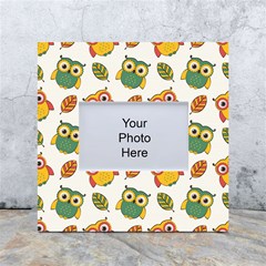 Background-with-owls-leaves-pattern White Box Photo Frame 4  x 6 