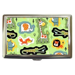 Seamless-pattern-with-wildlife-animals-cartoon Cigarette Money Case by Simbadda