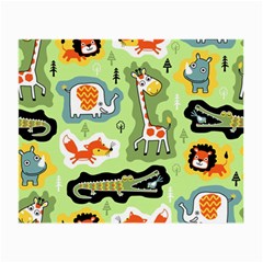 Seamless-pattern-with-wildlife-animals-cartoon Small Glasses Cloth by Simbadda