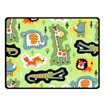 Seamless-pattern-with-wildlife-animals-cartoon Two Sides Fleece Blanket (Small) 45 x34  Blanket Front