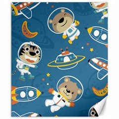 Seamless-pattern-funny-astronaut-outer-space-transportation Canvas 8  X 10  by Simbadda