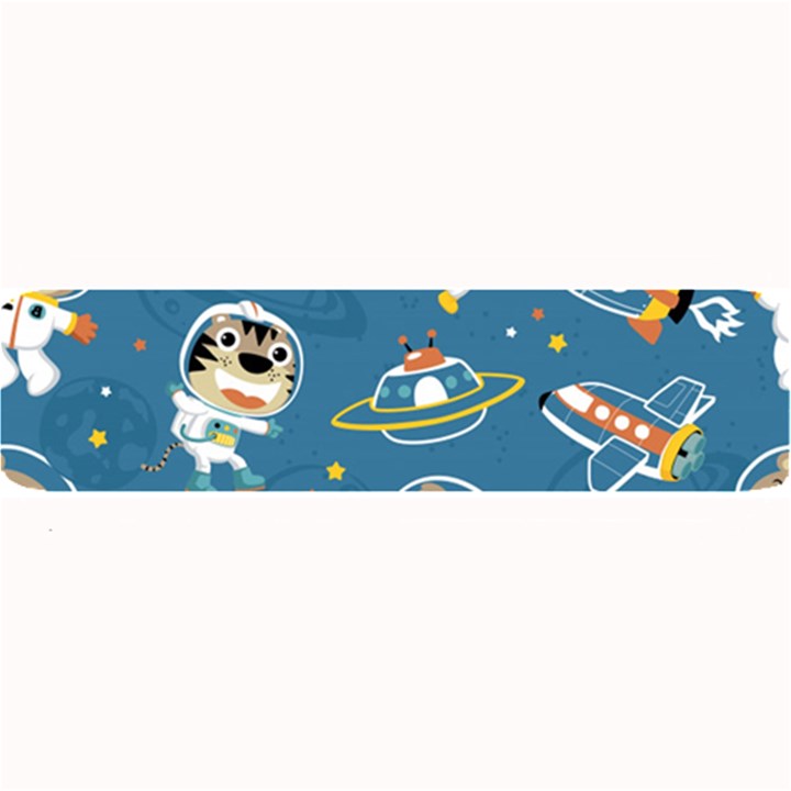 Seamless-pattern-funny-astronaut-outer-space-transportation Large Bar Mat