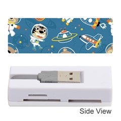 Seamless-pattern-funny-astronaut-outer-space-transportation Memory Card Reader (stick) by Simbadda