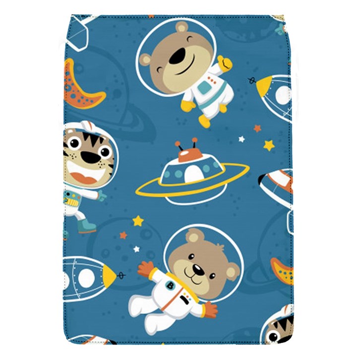 Seamless-pattern-funny-astronaut-outer-space-transportation Removable Flap Cover (S)