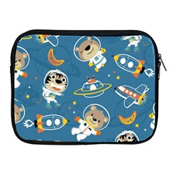 Seamless-pattern-funny-astronaut-outer-space-transportation Apple Ipad 2/3/4 Zipper Cases by Simbadda