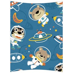 Seamless-pattern-funny-astronaut-outer-space-transportation Back Support Cushion by Simbadda