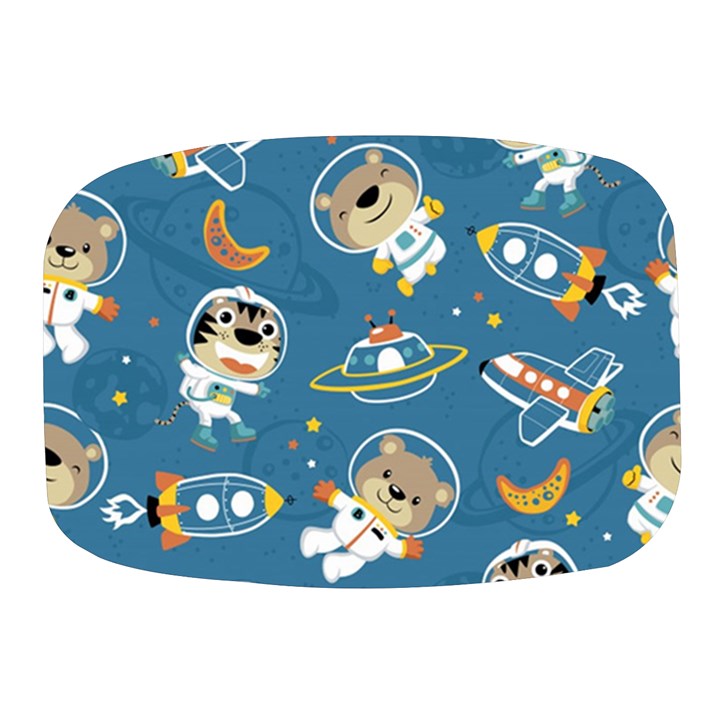 Seamless-pattern-funny-astronaut-outer-space-transportation Mini Square Pill Box