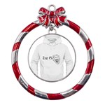 (2)Dx hoodie Metal Red Ribbon Round Ornament Front