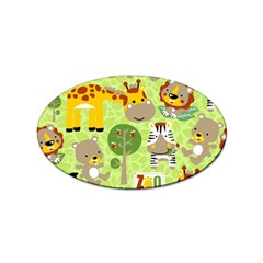 Funny Animals Cartoon Sticker Oval (10 Pack)