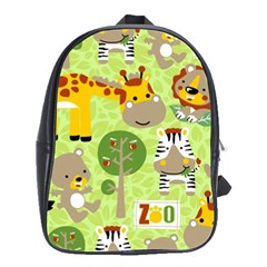 Funny Animals Cartoon School Bag (large) by Simbadda