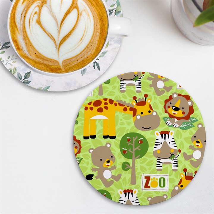 Funny Animals Cartoon UV Print Round Tile Coaster