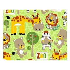 Funny Animals Cartoon Premium Plush Fleece Blanket (large) by Simbadda