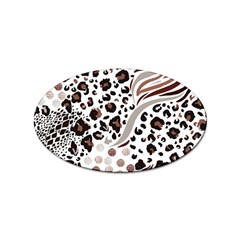 Mix Animal Skin Prints Seamless Pattern Vector Sticker Oval (10 Pack)