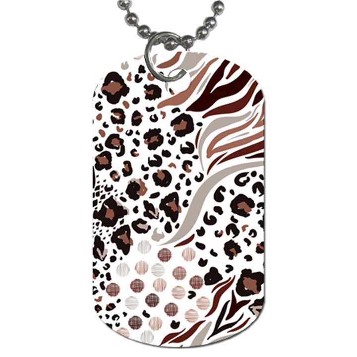 Mix Animal Skin Prints Seamless Pattern Vector Dog Tag (Two Sides)