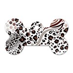 Mix Animal Skin Prints Seamless Pattern Vector Dog Tag Bone (One Side) Front