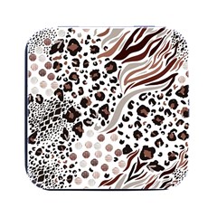 Mix Animal Skin Prints Seamless Pattern Vector Square Metal Box (black) by Simbadda