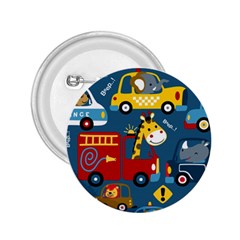 Seamless Pattern Vehicles Cartoon With Funny Drivers 2 25  Buttons by Simbadda