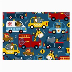 Seamless Pattern Vehicles Cartoon With Funny Drivers Large Glasses Cloth by Simbadda